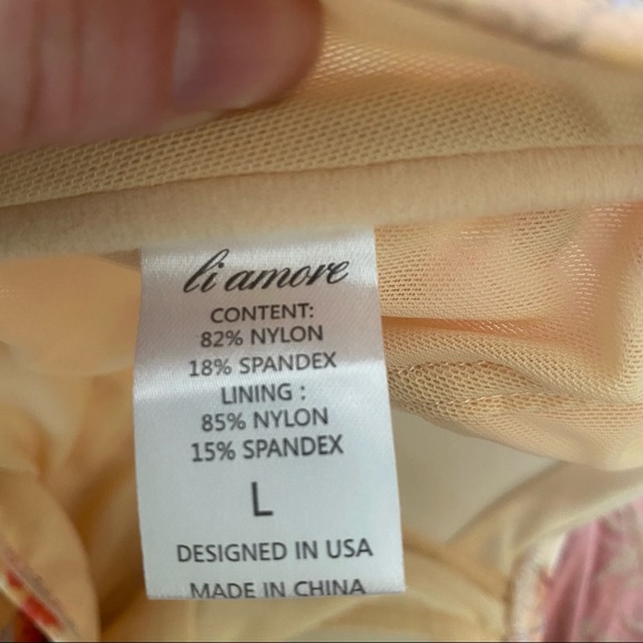 Li Amore Peach, Pink and Red Flower Swimsuit - Picture 4 of 4